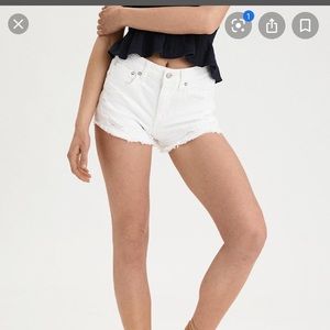 high rise shortie jean shorts